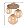 Moderne Lindby Deckenlampe Teeja mit 3 creme-farbenen Glaskugeln für Wohnzimmer.