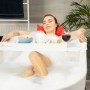 Relaxdays Badewannenablage Bambus Weiß Ausziehbar 7 cm x 67,5 cm x 20,5 cm 1,3 kg_3