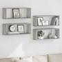 vidaXL Würfelregale 4 Stk Grau Sonoma 60x15x23 cm Holzwerkstoff 815928_3