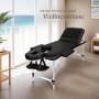 Schwarze Tectake 3 Zonen Massageliege mit Zubehör und Tragetasche, ideal für Wellness und Entspannung.