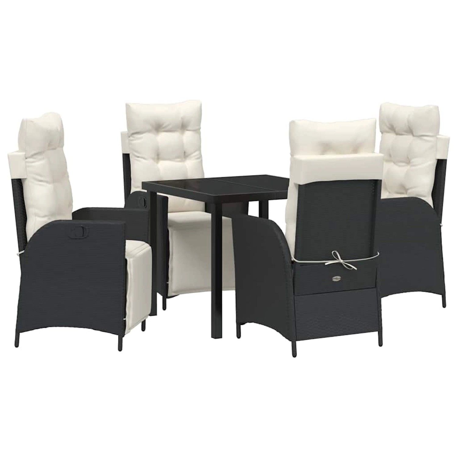 vidaXL Garten Essgruppe 5-Tlg Schwarz Poly Rattan 3380527 günstig online kaufen