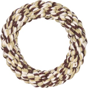 Jollypaw Tau-Ring, ø 14 cm, robustes Tauspielzeug für Hunde in Beige und Braun.