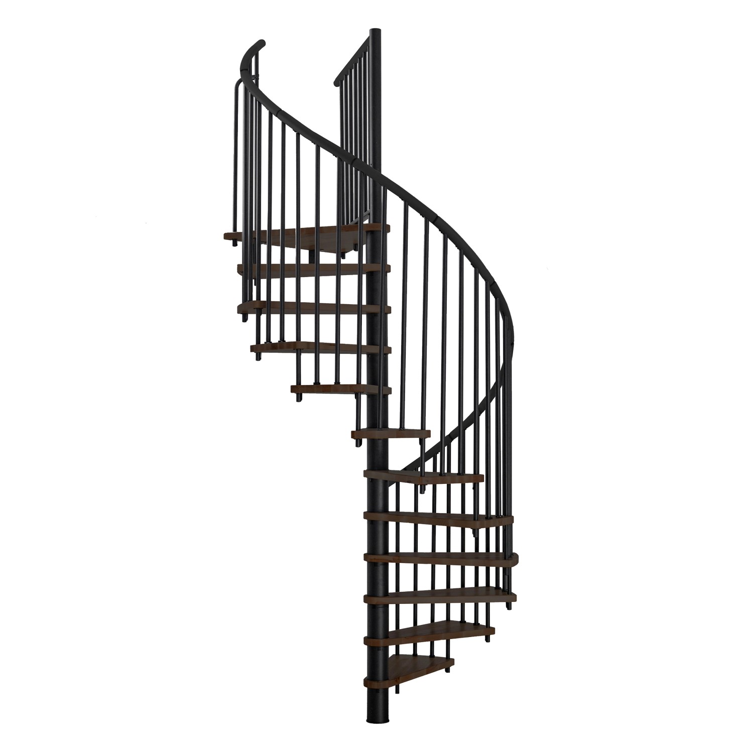 Minka Spindeltreppe Spiral Effect Ø 140 cm Walnuss Schwarz günstig online kaufen