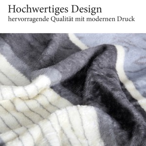 Hellgraue Bestlivings Kuscheldecke mit Rankenmuster, Flanell, 130x170 cm.