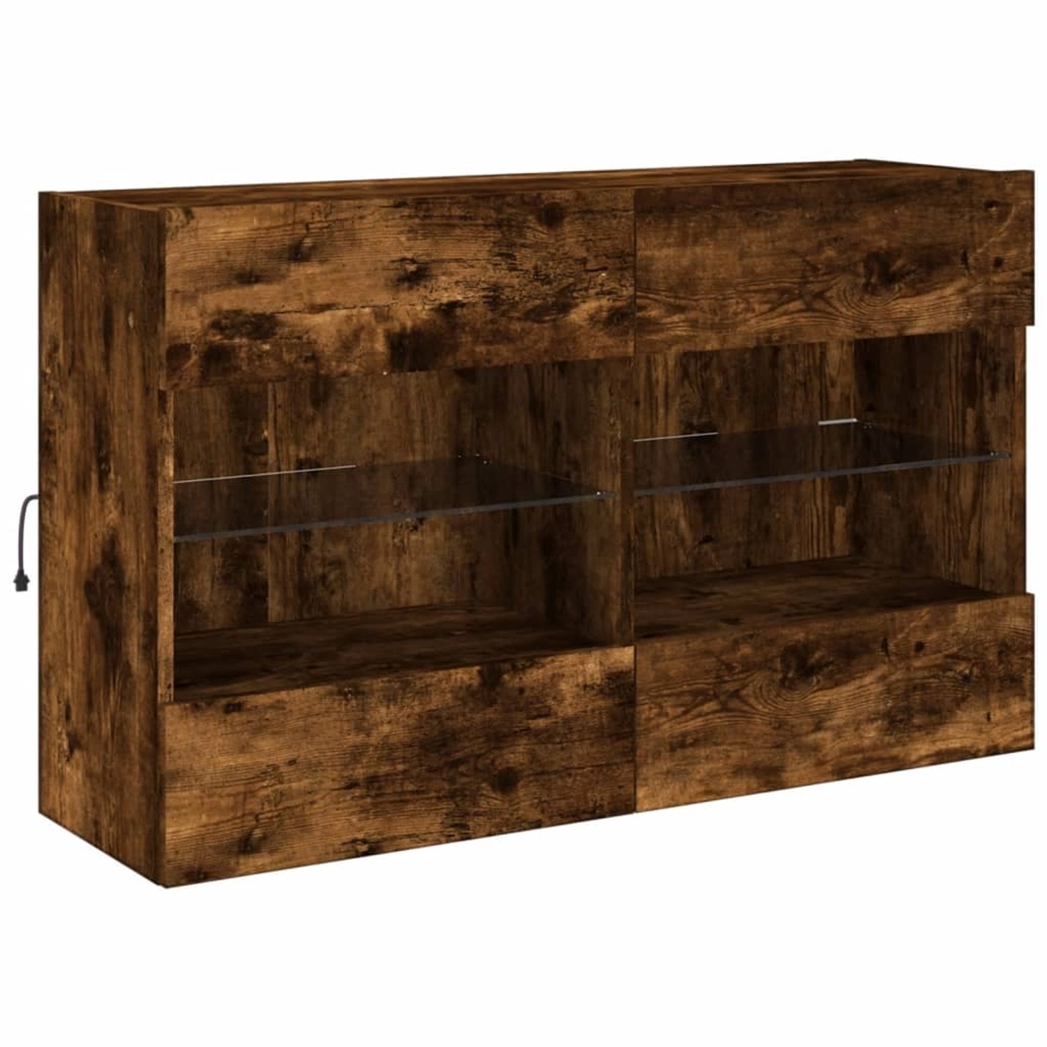 vidaXL TV-Wandschrank mit LED-Leuchten Räuchereiche 98,5x30x60,5 cm 837110 günstig online kaufen