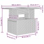 vidaXL Gartenmöbel Set, 6-teilig, schwarz, Poly Rattan, höhenverstellbar. Detailaufnahme der Maße.