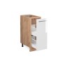 Vicco Apothekerschrank, weiß hochglanz/Eiche, 30 cm, ohne Arbeitsplatte. Küchenschrank mit Auszügen.
