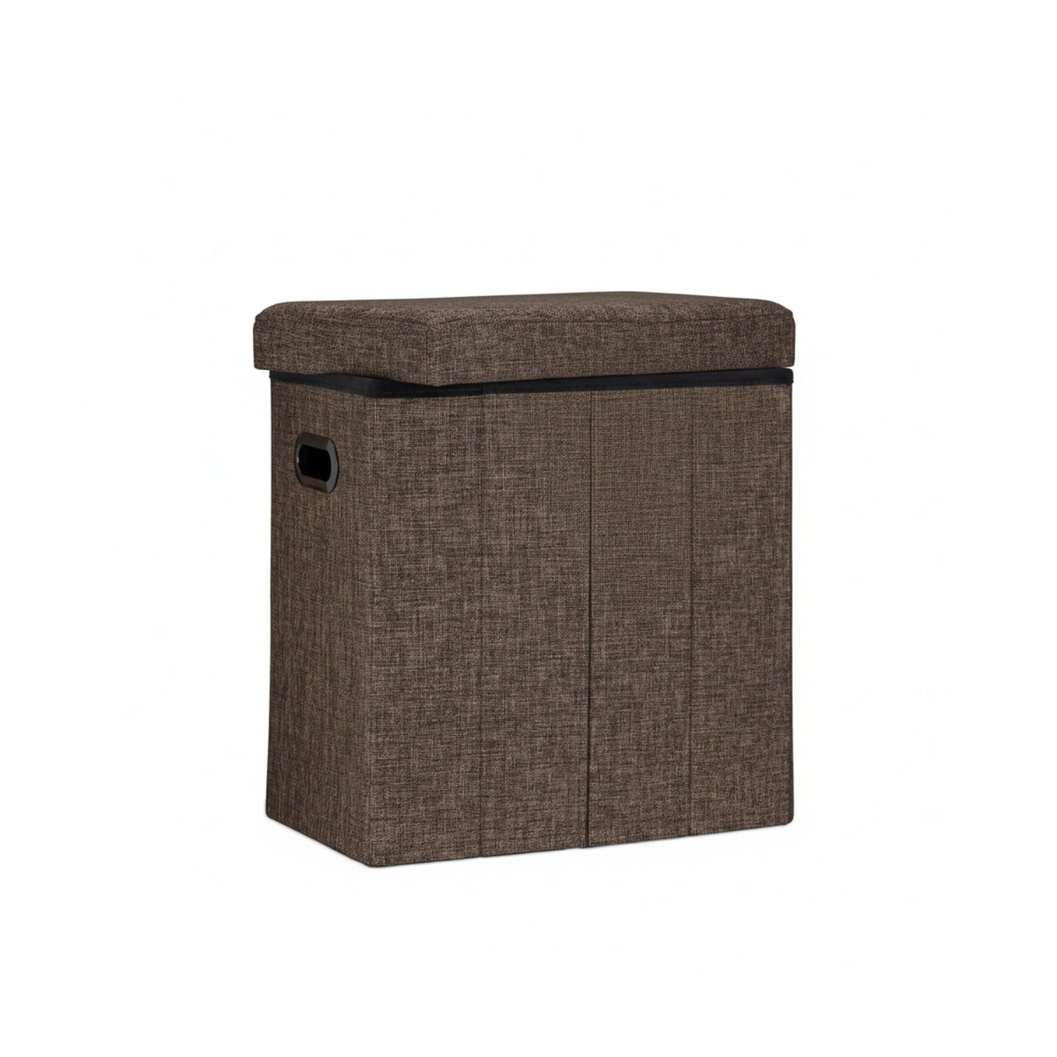 Relaxdays Sitzhocker MDF Polyester Braun Faltbar mit Griffen 49,5 cm x 46 cm x 25,5 cm 3 kg
