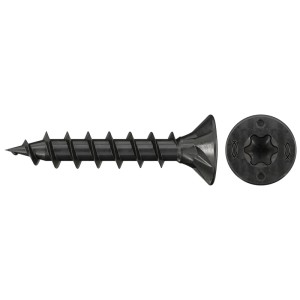 Fischer PowerFast II Holzschraube, Senkkopf, TX-Antrieb, 3x16 mm, schwarz, 30 Stück.