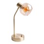 Näve Tischleuchte Libby, 39 cm, im Design mit amberfarbenem Glas und Messingoptik.