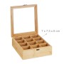 Relaxdays Teebox Bambus Natur mit 12 Fächern 9,5 cm x 26,5 cm x 28,5 cm 1,2 kg_5
