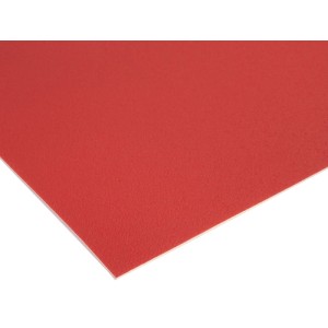 Roter Primaflor PVC Expotop Bodenbelag, unifarben und leicht strukturiert. Strapazierfähig, schalldämmend, für Fußbodenheizung.