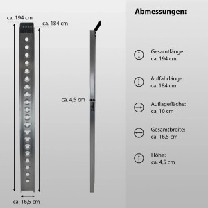TRUTZHOLM Alu Auffahrschiene, 194cm, 200kg Traglast, Zubehör für Autoanhänger.