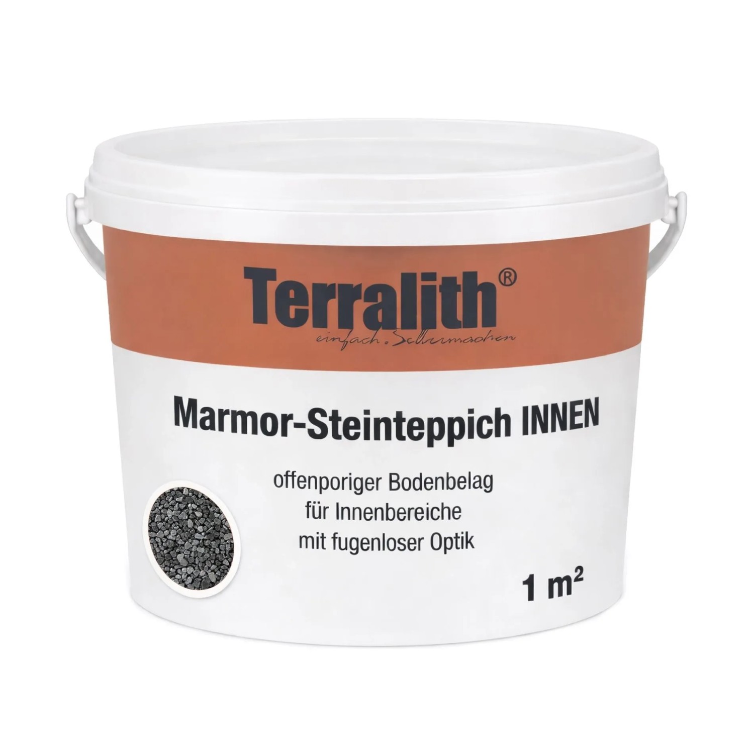 Terralith Metallic Steinteppich Metallic Mix 301 für 1m² Innen Mittel 4-6 mm