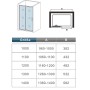 Skizze Duschparadies Schiebetür 100cm mit Maßen, Duschtür für Nische mit ESG Sicherheitsglas.