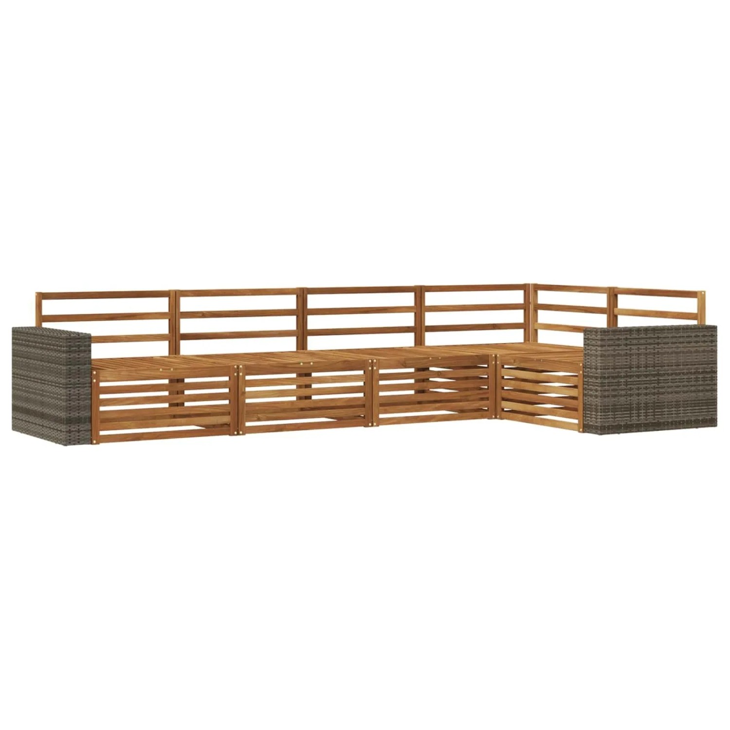 vidaXL Outdoor-Sofagarnitur 5 Stk Natur 331 x 172,5 x 73 cm 3383367