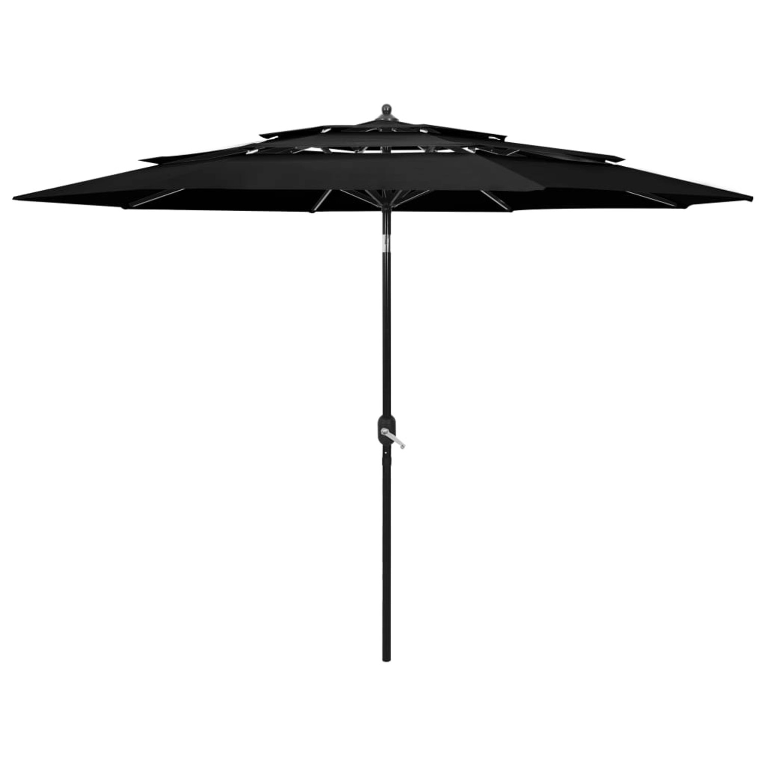 furnicato Sonnenschirm mit Aluminium-Mast 3-lagig Schwarz 3 m günstig online kaufen