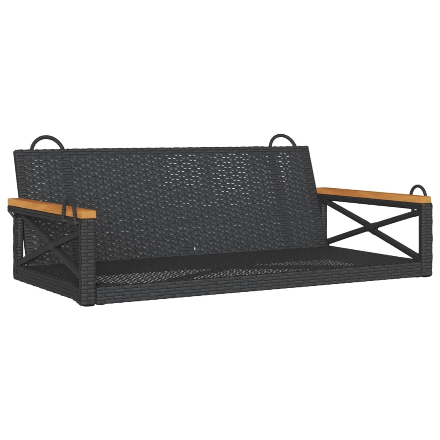 vidaXL Hängebank Schwarz 109x62x40 cm Poly Rattan 368152