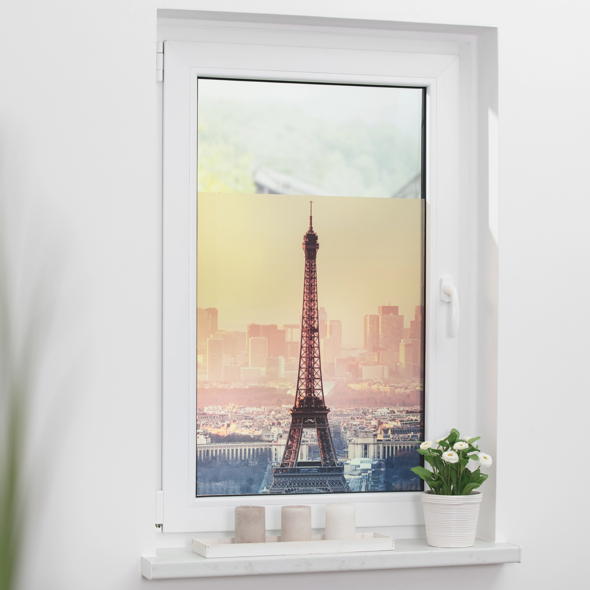 mit selbstklebend Fensterfolie bei Sichtschutz Eiffelturm Lichtblick kaufen OBI Orange