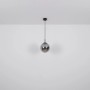 Moderne Globo Hängeleuchte Samos in Schwarz/Rauchfarben, Ø 20 cm. Pendelleuchte mit Sterneneffekt.