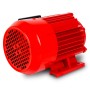 Roter EBERTH Elektromotor, 400V, 1,5kW, für Drehstromanwendungen. Industriemotor mit Kühlrippen und Fußmontage.