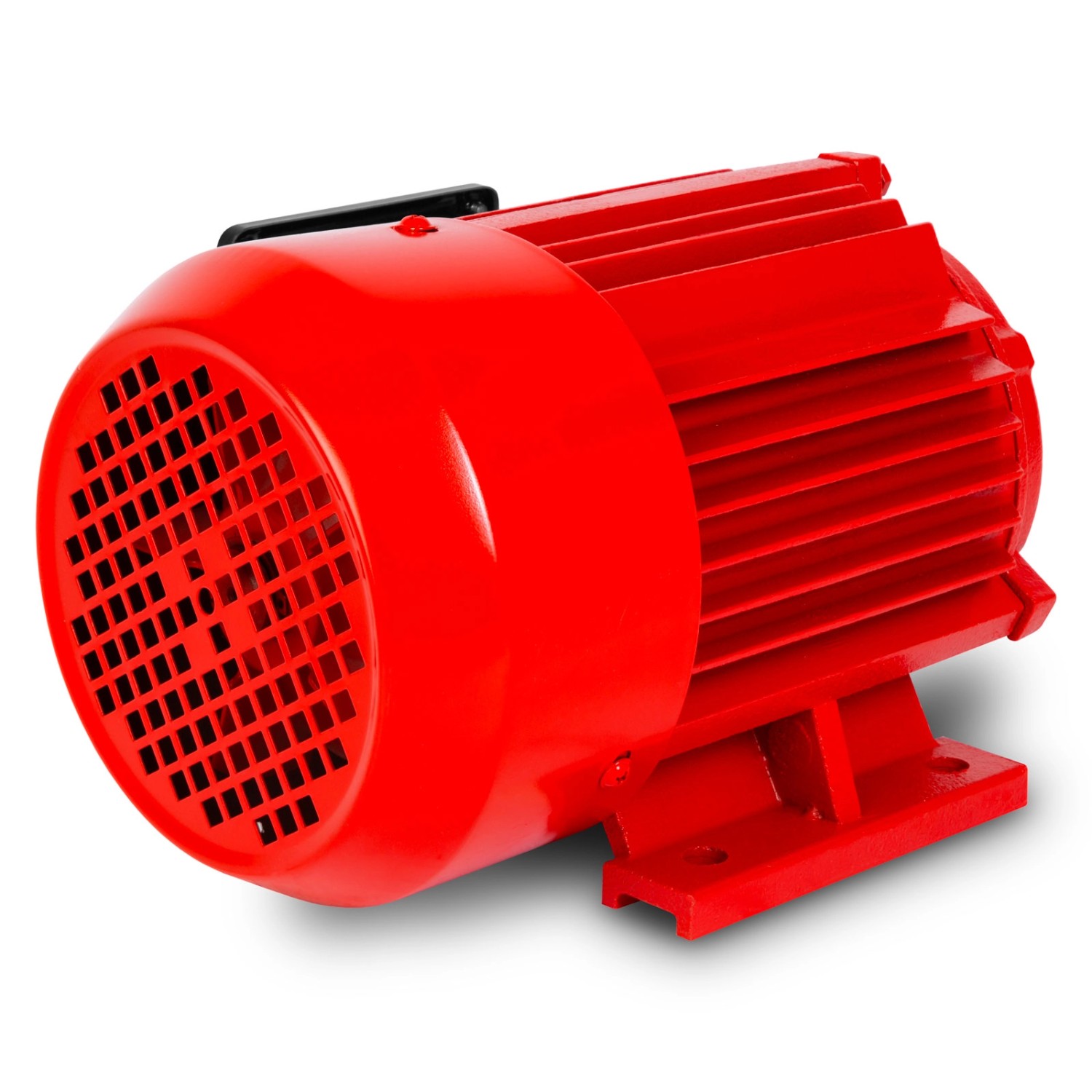 Roter EBERTH Elektromotor, 400V, 1,5kW, für Drehstromanwendungen. Industriemotor mit Kühlrippen und Fußmontage.