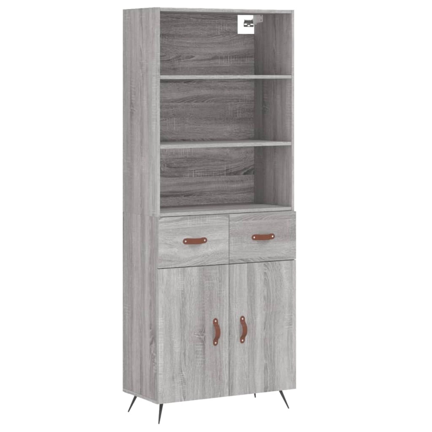 vidaXL Highboard Grau Sonoma 69,5x34x180 cm Holzwerkstoff 3200495 günstig online kaufen