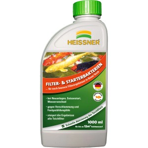 Heissner Teichpflege Filter- & Start-Bakterien, 1000ml Flasche für die Teichreinigung.