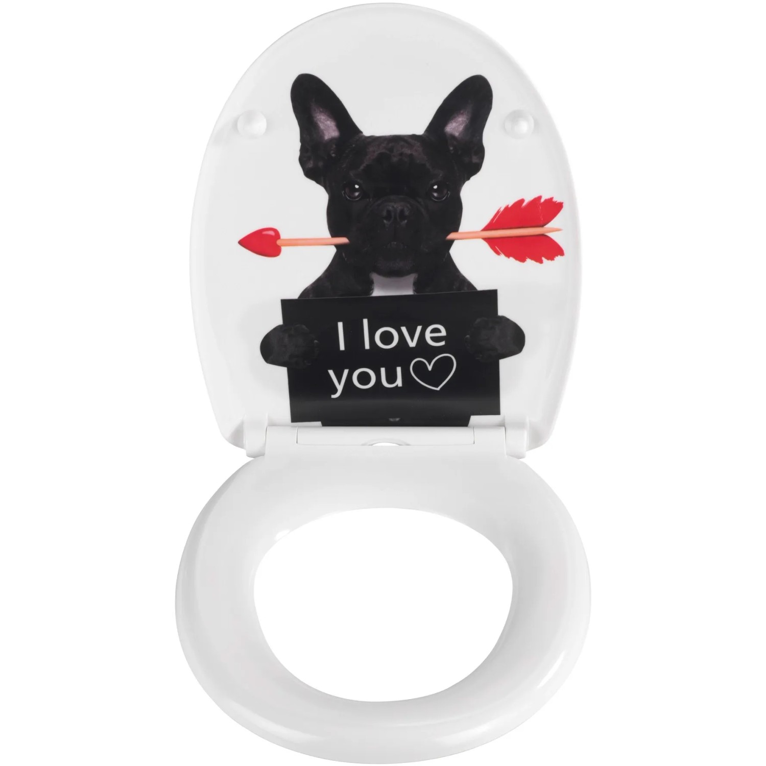 Wenko WC-Sitz Guilty Dog mit Hundemotiv und Absenkautomatik, Mehrfarbig.