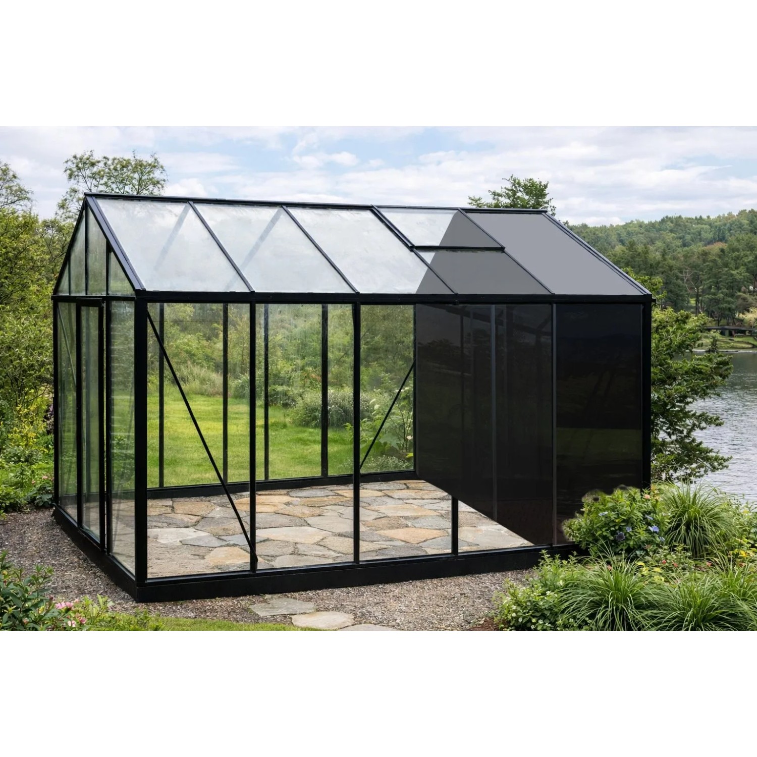 Bloomcabin Premium-Qualität Gewächshaus Klassik mit Kleinem Integriertem Stauraum GHCSS4