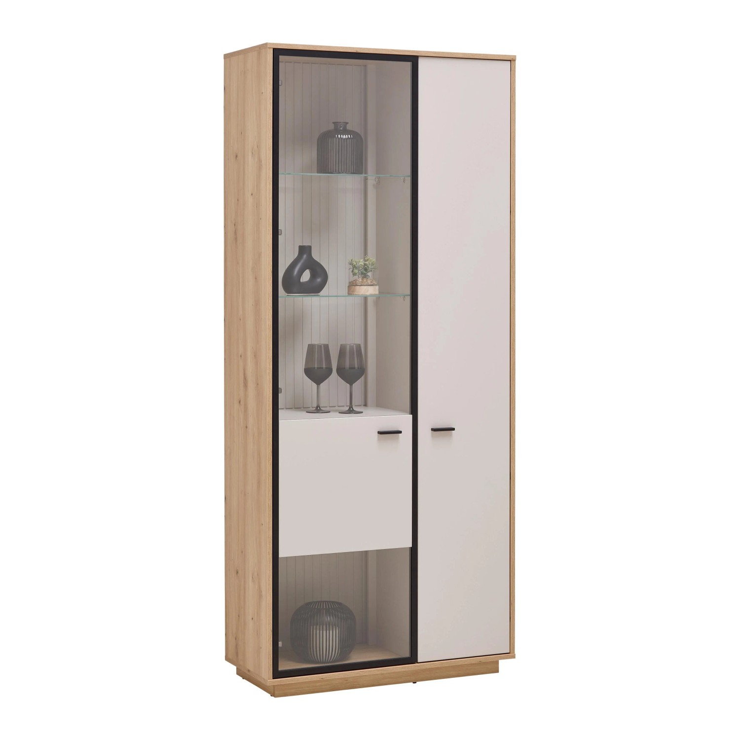 Premium Living Vitrine Cremona Kaschmir/Eiche Artisan