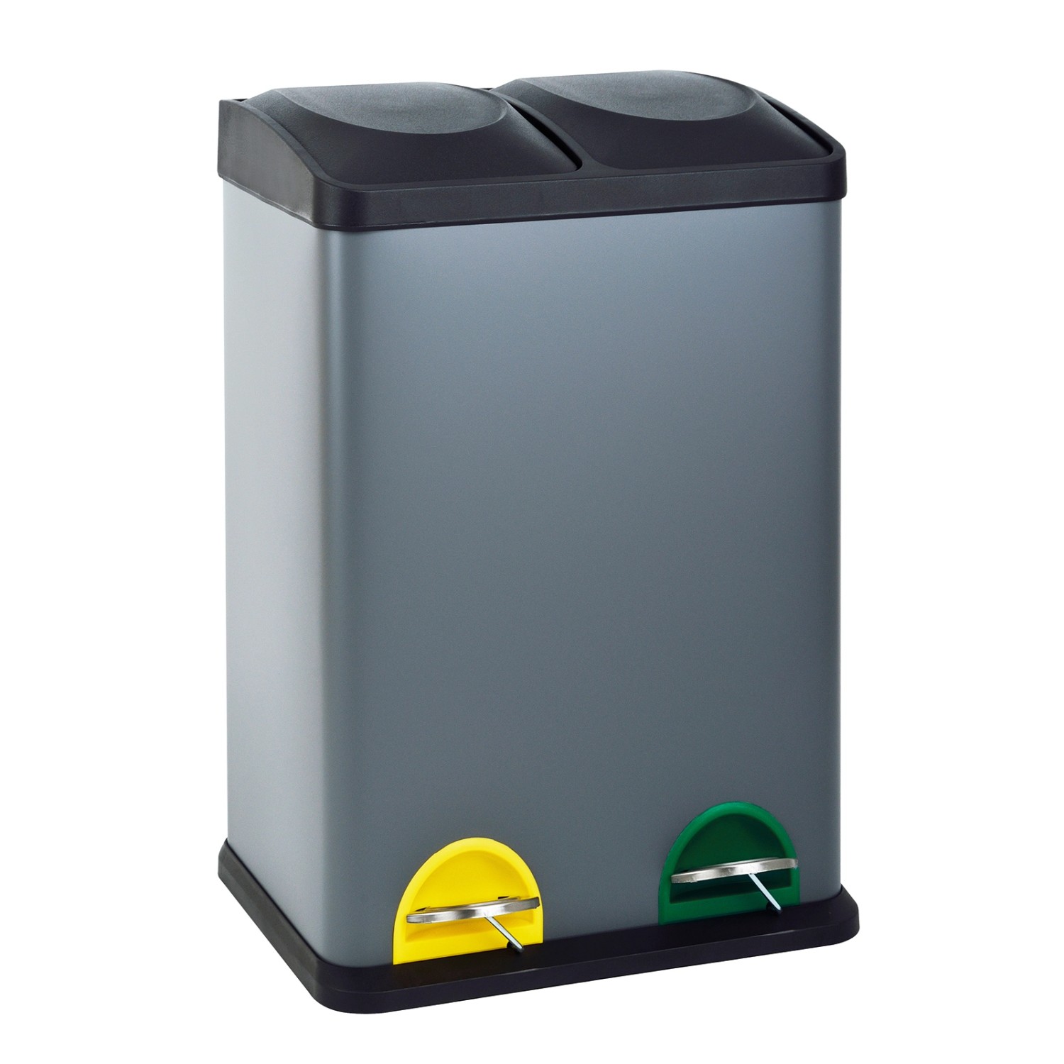 Svita TC2X20 Kücheneimer Office 40L Trennmülleimer Mülltrennung Grau günstig online kaufen