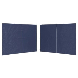 vidaXL Partyzelt Seitenwände, 2 blaue PE-Wände mit Reißverschluss für Gartenzelt.
