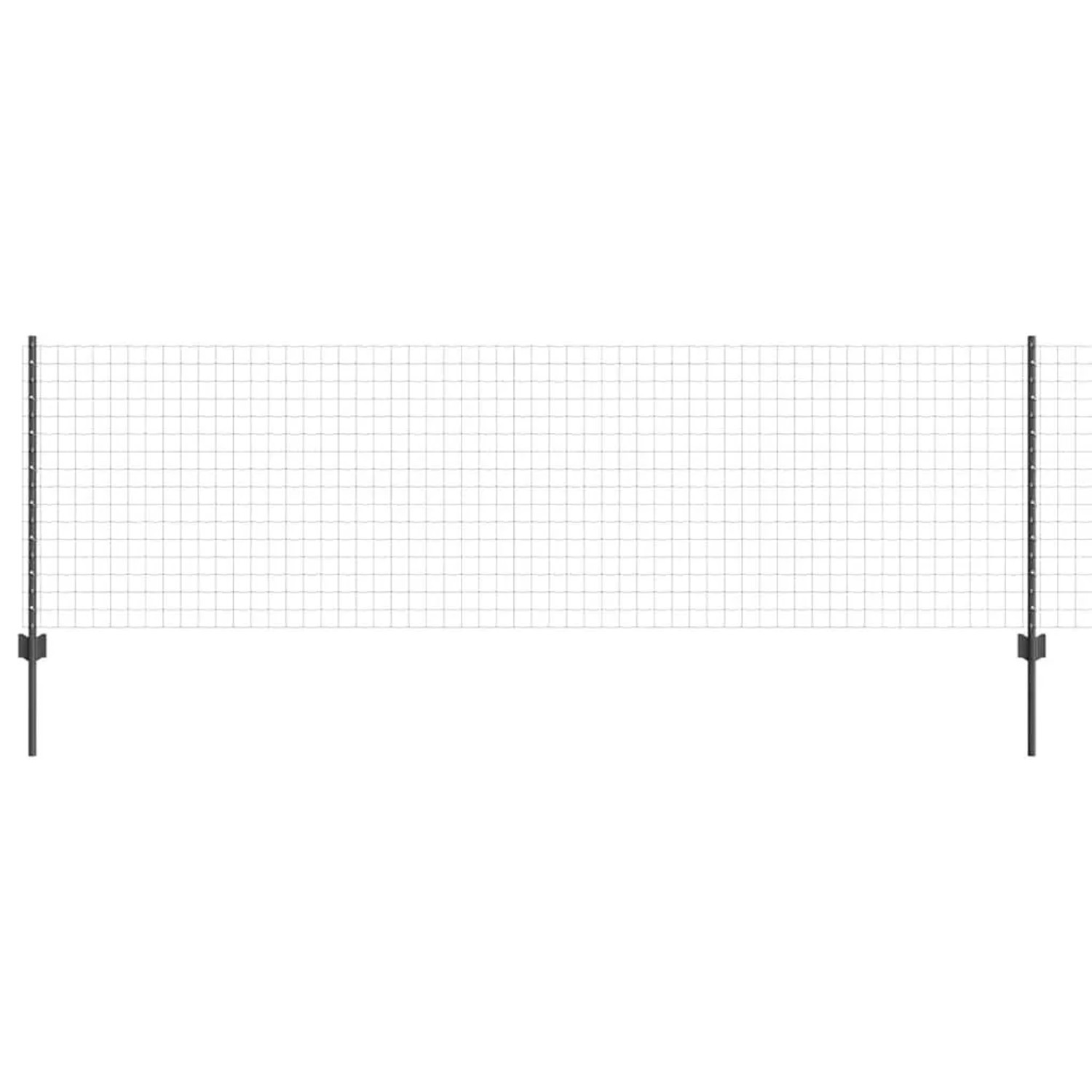 vidaXL Zaun mit Pfosten Grau 0,8 x 25 m Stahl und PVC 3336096 günstig online kaufen
