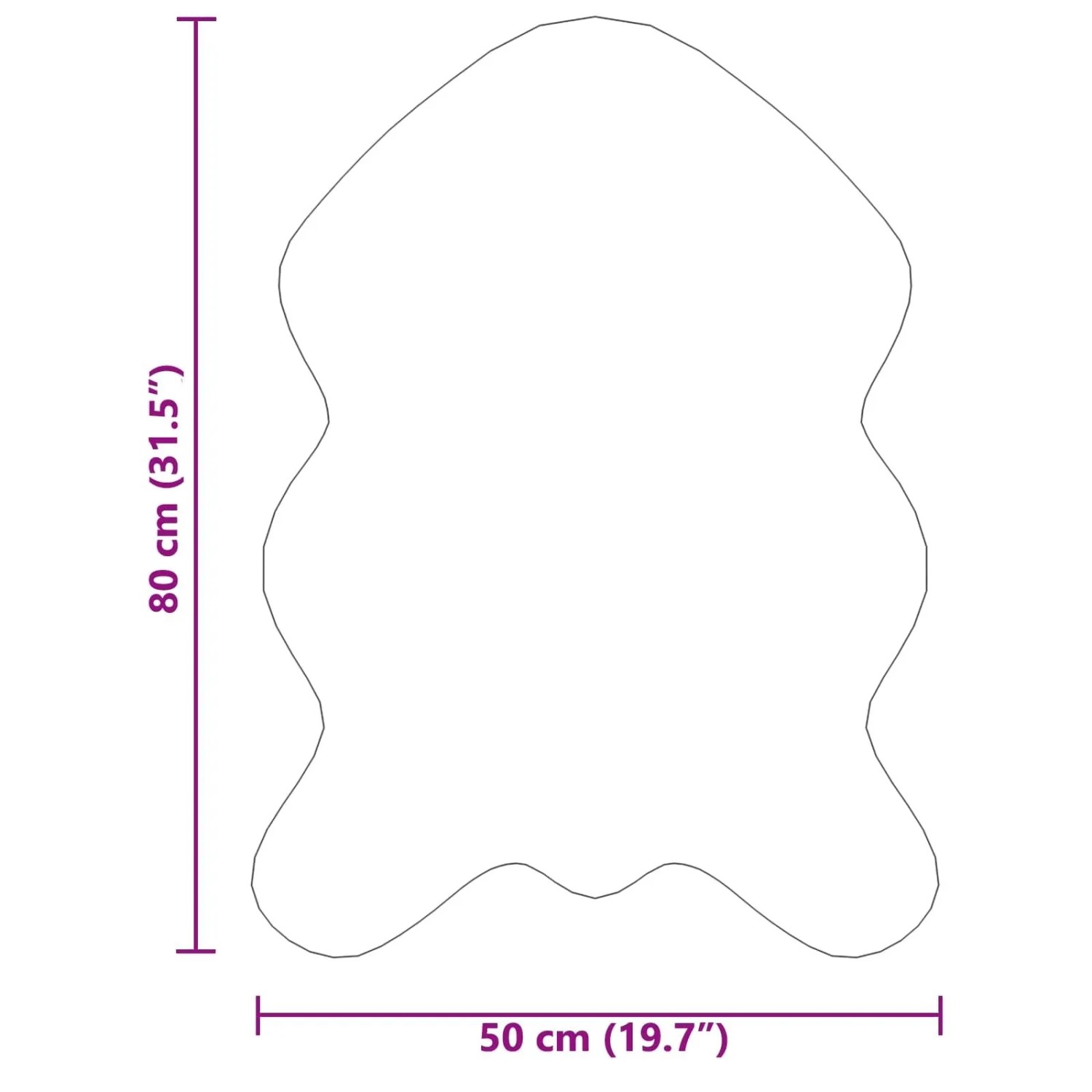 Schwarzer vidaXL Kunstschaffell Teppich Tafalla, 50x80 cm, aus Polyester.