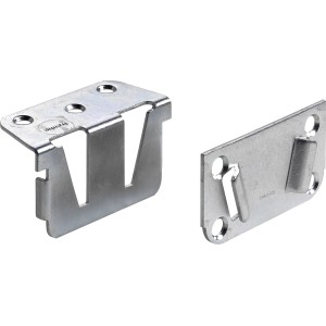 Hettich Mittelbalkenverbinder für Doppelbetten, Stahl verzinkt, 2 Stück.