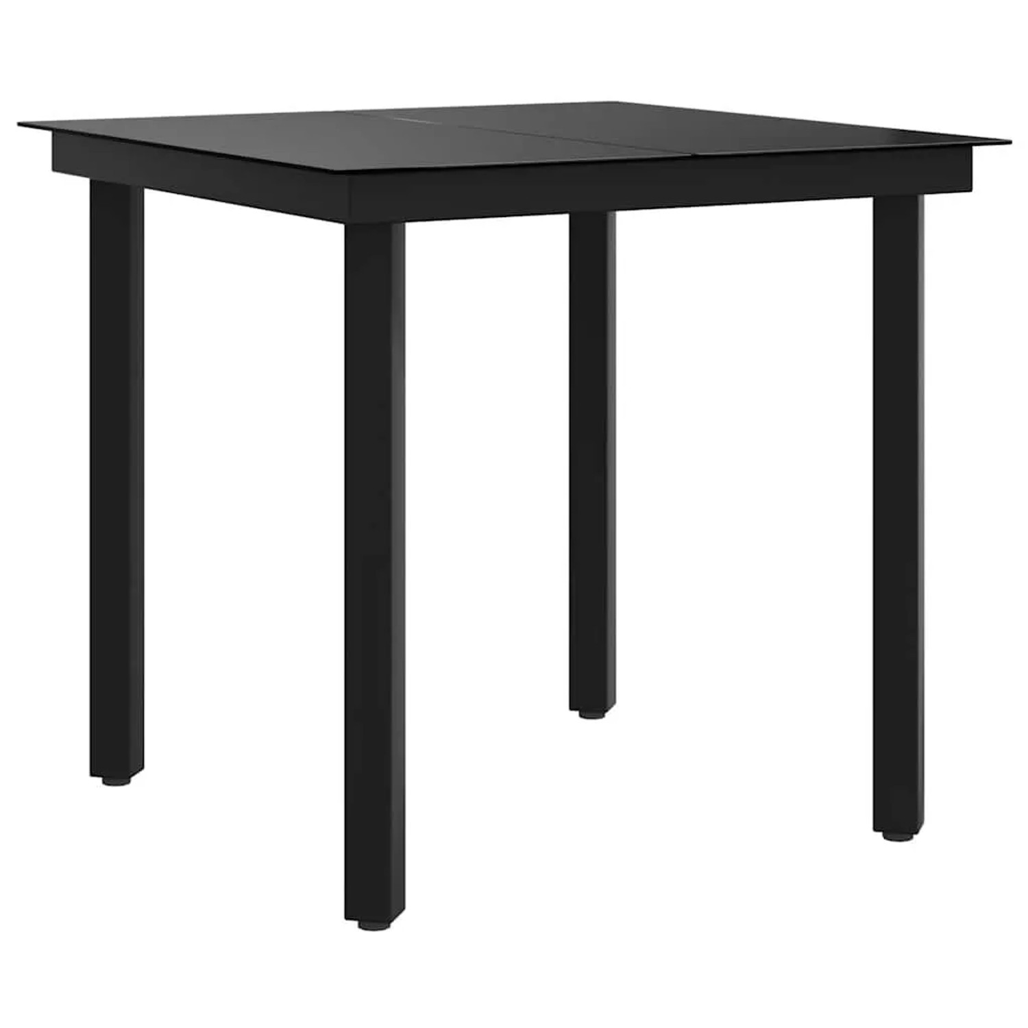 Furnicato Garten-esstisch Schwarz 80x80x74 Cm Stahl Und Glas
