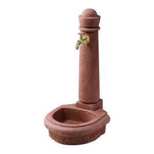 Garantia Steinbrunnen Venezia Redstone mit Auslaufhahn für Garten oder Terrasse.