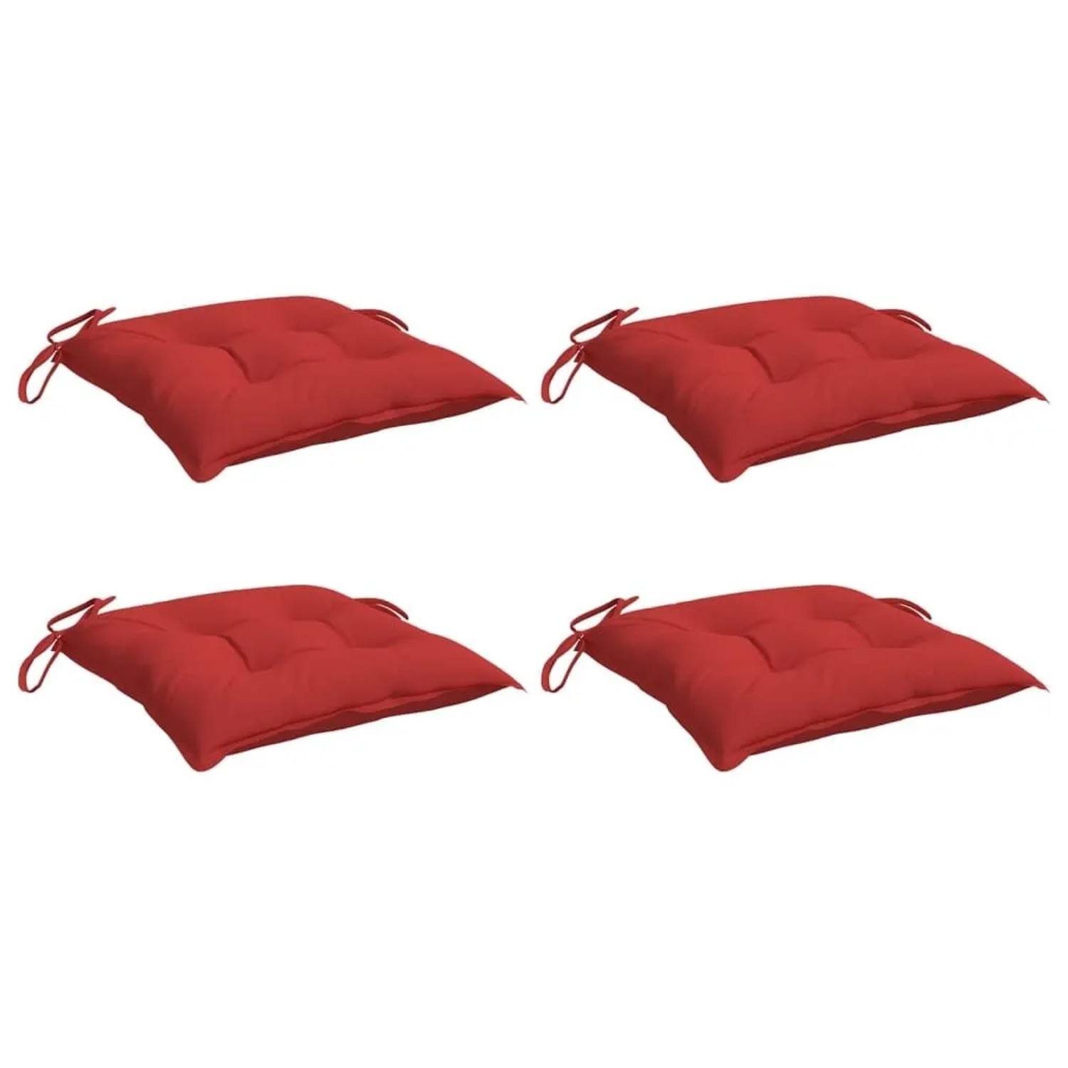 vidaXL Stuhlkissen 4 Stk Rot 40x40x7 cm Oxford-Gewebe 361469