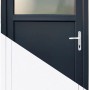 Premium Nebeneingangstür SMK 510, Anthrazit-Weiß, mit Glasausschnitt und Griff. Ideal für den Nebeneingang.
