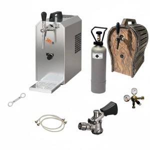 Ich-Zapfe Zapfanlage Jet 30 Set mit Trockenkühler, Holzfass, CO2-Flasche und Zubehör.