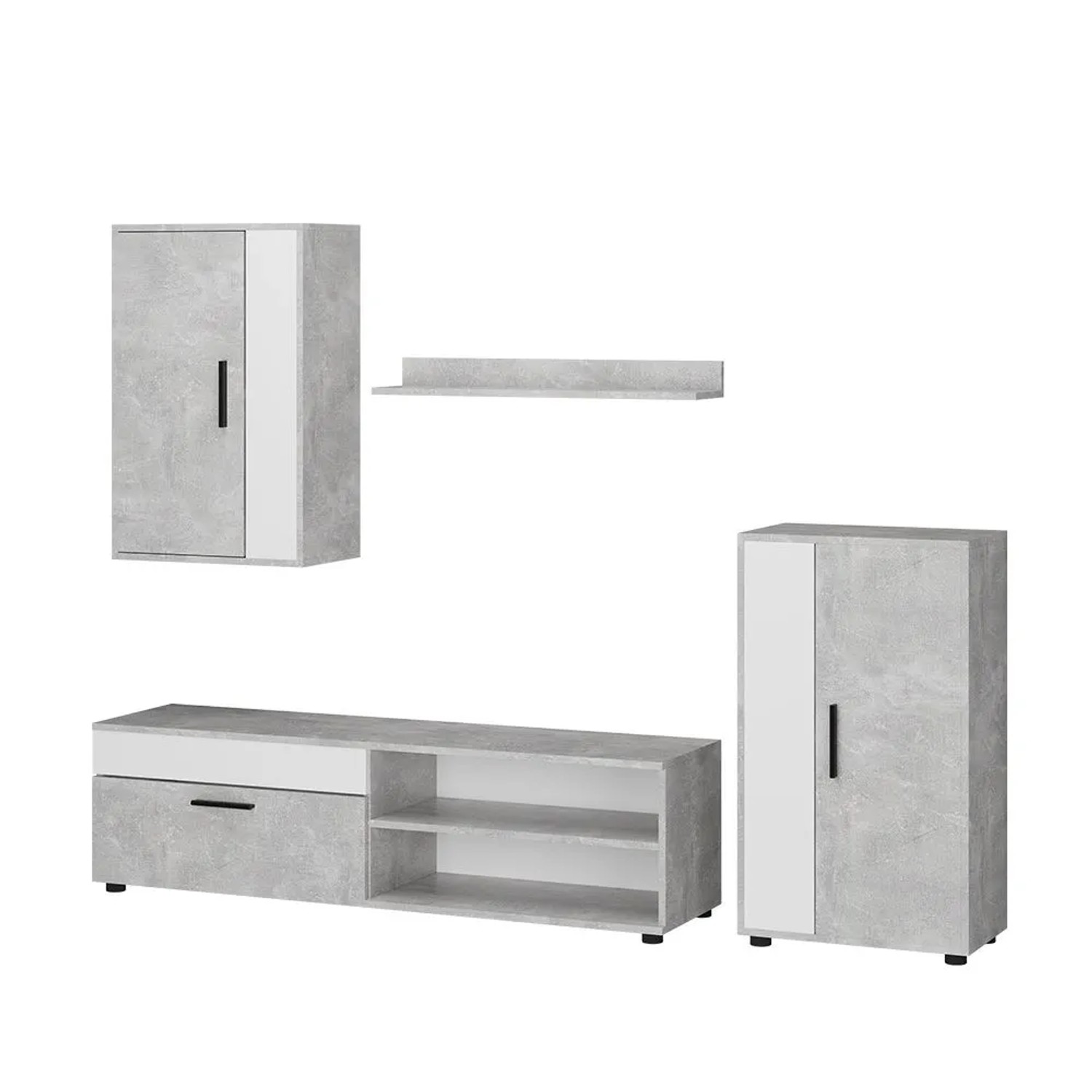 Vicco Wohnwand Berno Beton 78 x 8 Set 4 Teile Art Nr 53282