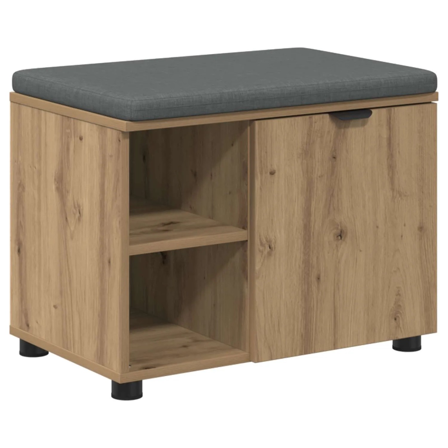 vidaXL Flurbank mit Kissen mit Regal Artisan-Eiche 60 x 38 x 46 cm 891503