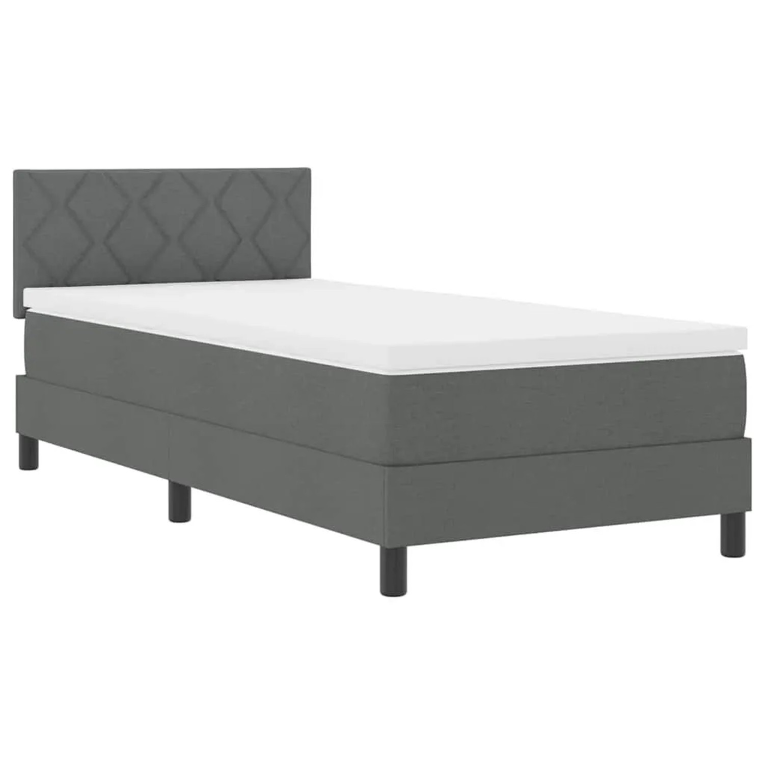 vidaXL Boxspringbett mit Matratze Dunkelgrau 90 x 190 cm Stoff 3342248 günstig online kaufen
