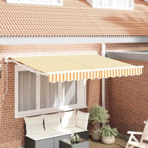 vidaXL Markisenersatzstoff Gelb und Weiß 280 x 195 cm Polyester 42000401