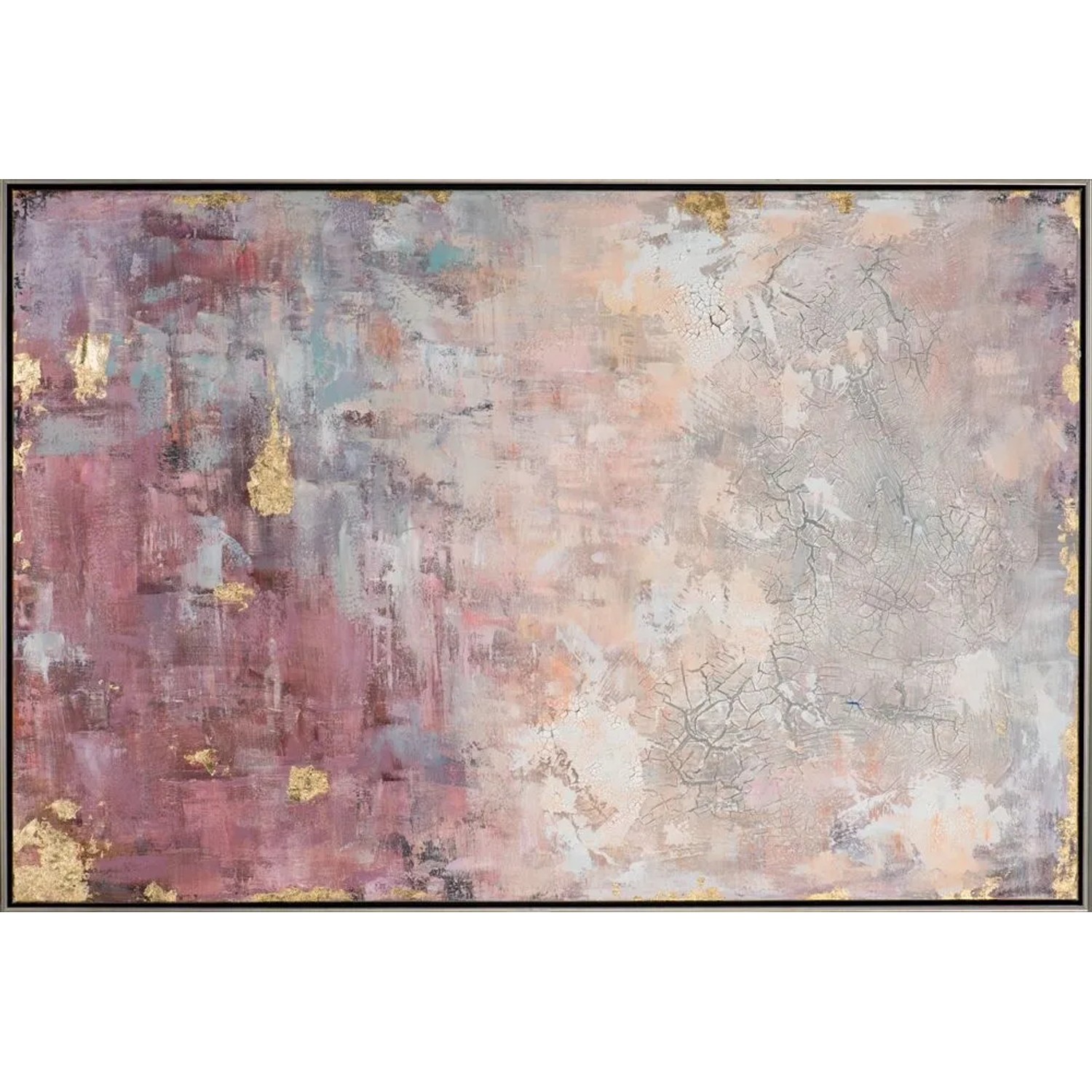 Art Universe Leinwandbild Abstrakt in Rose mit Gold 82 x 122 cm
