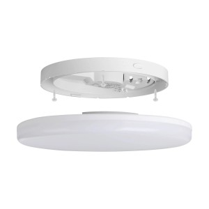 Weiße Eglo LED-Deckenleuchte Expert Castagneto, Ø 31 cm, für Feuchträume, mit abnehmbarer Montageplatte.