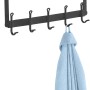 Wenko Türgarderobe Nostalgie, schwarz matt, mit 5 Haken und Handtuch.