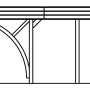 Technische Zeichnung: Skan Holz Carport Friesland Set Nussbaum, Maße und Details.