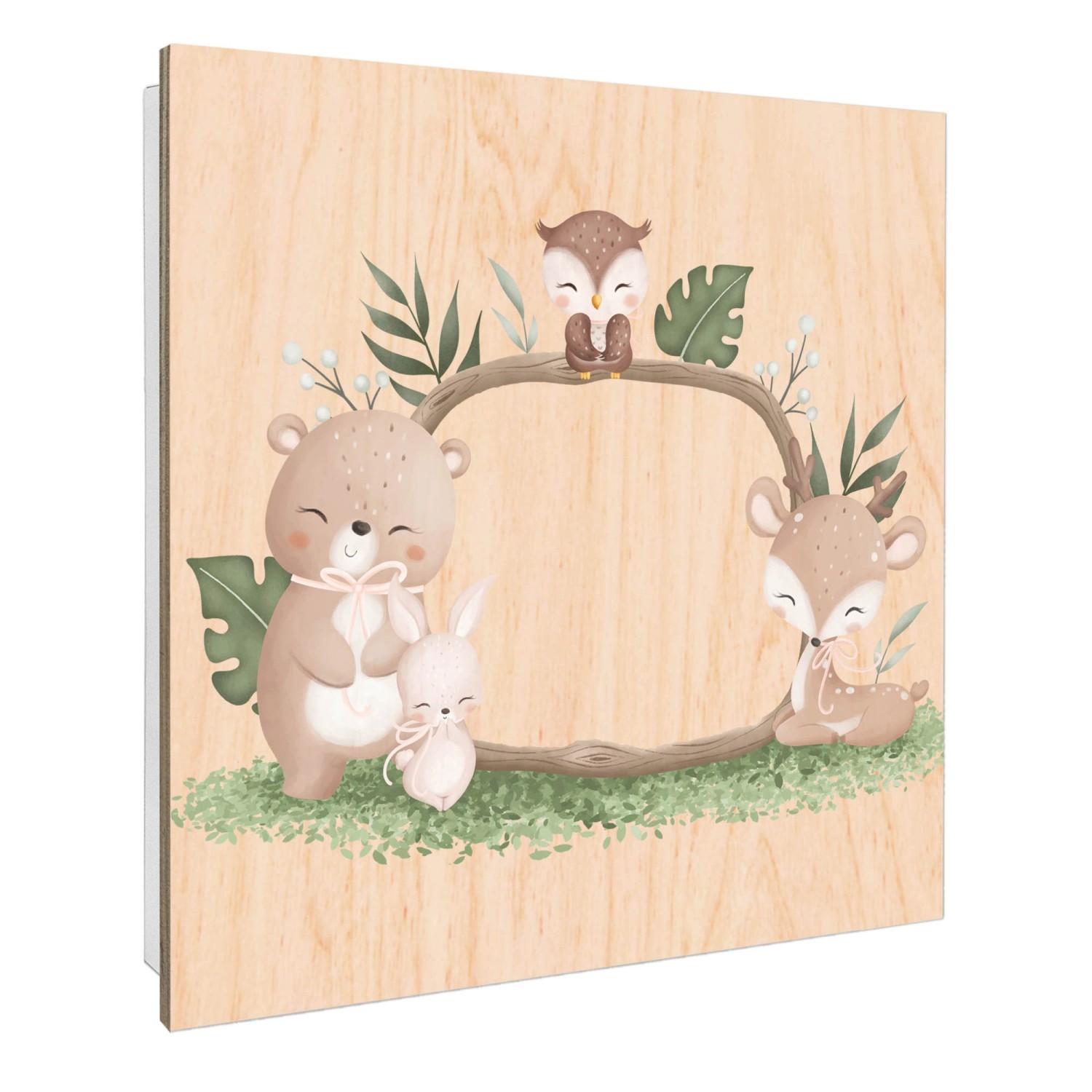 Banjado Schlüsselkasten mit Holzfront 30x30cm Weiß Scharnier Links 50 Haken günstig online kaufen